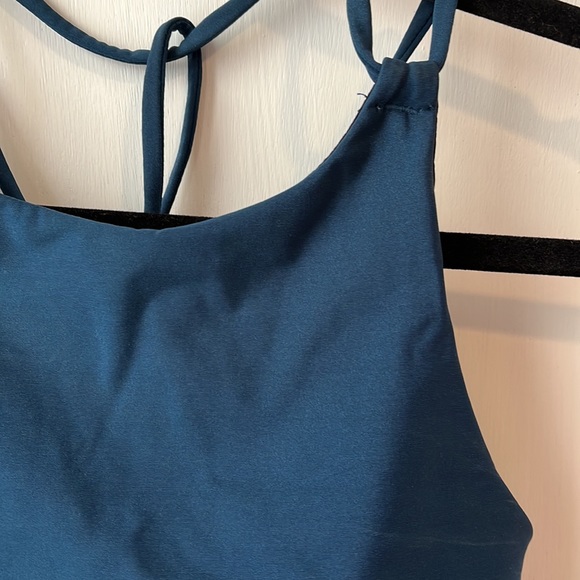 Peacock blue Rafa strappy yoga sport bra - Picture 2 of 3
